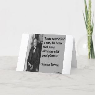 Tarjeta Clarence Darrow & Cita de Obituario