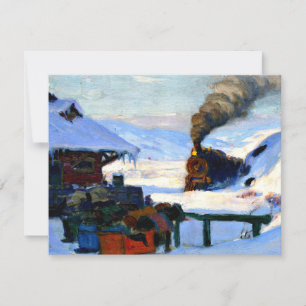 Tarjeta Clarence Gagnon - El tren Baie-Saint Paul 