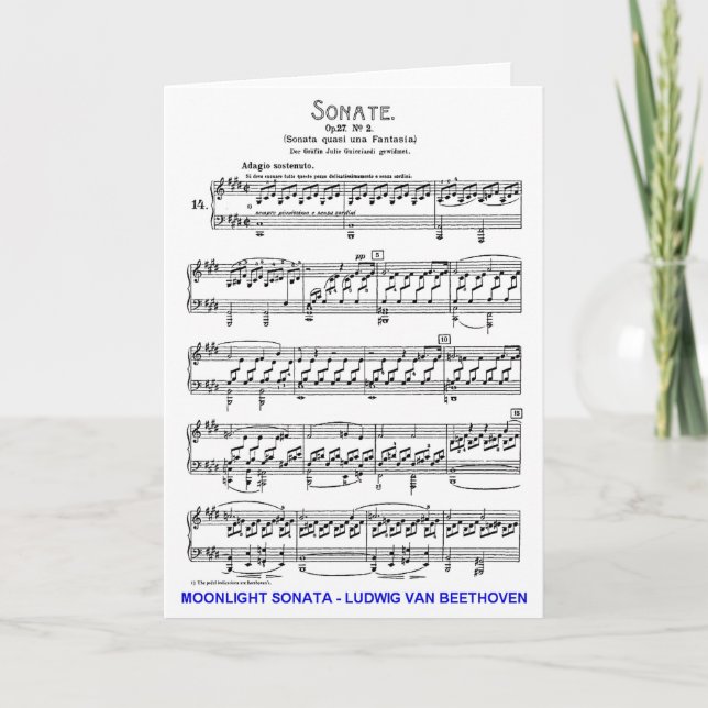 Tarjeta Claro de Luna-Sonata-Luis-Beethoven (Anverso)