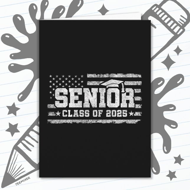 Tarjeta Clase 2025 Graduación Bandera Americana Senior 202 (Subido por el creador)