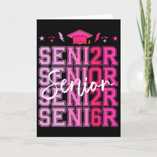 Tarjeta Clase alta de 2026 Coquette lazo rosa Graduación