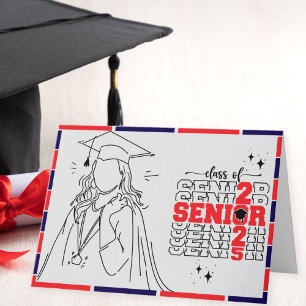Tarjeta Clase de 2025 Graduación Moderna Femenina