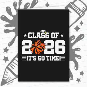 Tarjeta Clase de 2026 Naranja Animo Graduación ¡Es Hora de