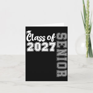 Tarjeta Clase de 2027 senior 2027 de vuelta al colegio gra