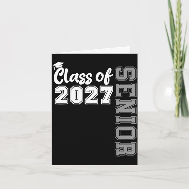Tarjeta Clase de 2027 senior 2027 de vuelta al colegio gra (Anverso)