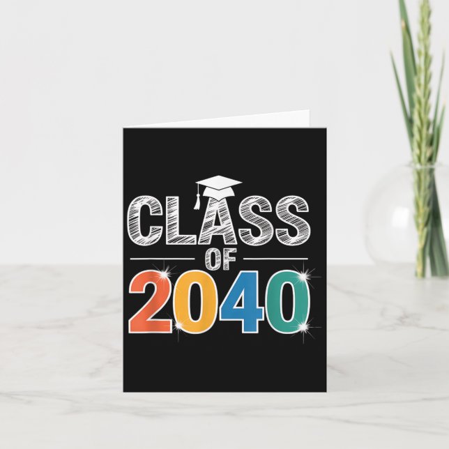 Tarjeta Clase De 2040 Crecer Con Mí Primer Día De La Escue (Anverso)