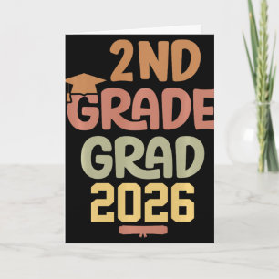 Tarjeta Clase de 2do Grado Graduada En 2026 Graduación Neg
