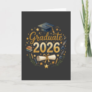 Tarjeta Clase de graduación personalizada de 2026 Familia 