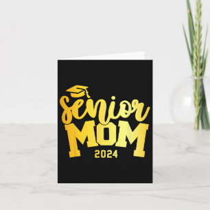 Tarjeta Clase De Graduación Retro Senior De Mamá De La Esc