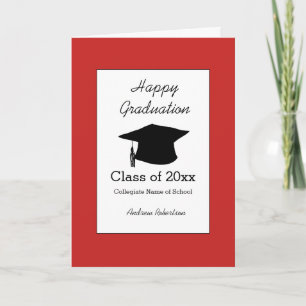 Tarjeta Clase de Graduación Roja 2025