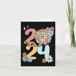 Tarjeta Clase Retro Senior 2024 Disco Ball De Graduado 202