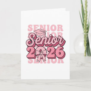 Tarjeta Clase superior 2026 Promoción 2026 Lazo rosa Coque