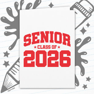 Tarjeta Clase Superior de 2026 Graduación Universitaria Ne