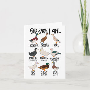 Tarjeta Clases de pato Cristiano Dios dice que soy Biblia