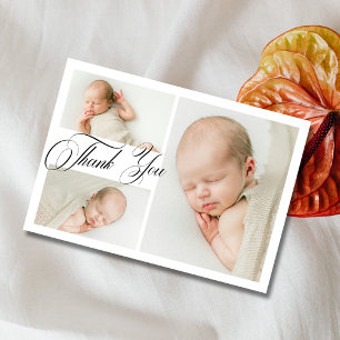 Tarjeta Clásica Blanca de Agradecimiento para Baby