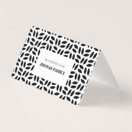 Tarjeta Clásica boda floral geométrica en blanco y negro