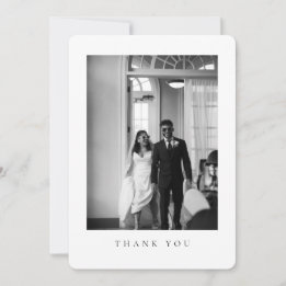 Tarjeta clásica de agradecimiento con foto de boda