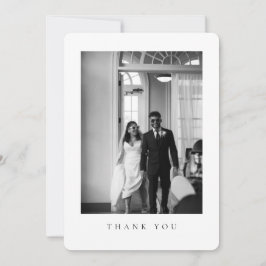 Tarjeta clásica de agradecimiento con foto de boda
