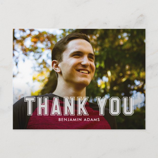 Tarjeta clásica de agradecimiento de graduación un (Anverso)