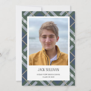 Tarjeta clásica de anuncio de graduación con foto