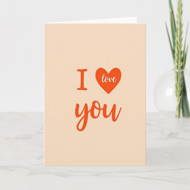 Tarjeta Clásica de Durazno 'Te Amo' (Anverso)