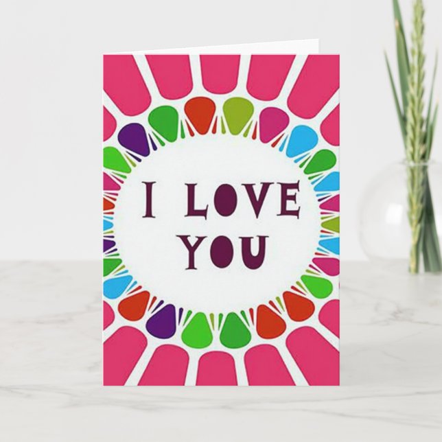 Tarjeta Clásica de Explosión de Te Amo (Anverso)