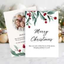 Tarjeta Clásica de Feliz Navidad con Deseo Inverna