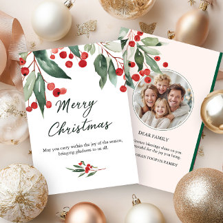 Tarjeta Clásica de Feliz Navidad con Deseo Inverna