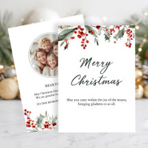 Tarjeta Clásica de Feliz Navidad con Deseo Inverna