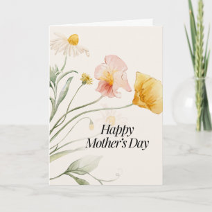 Tarjeta clásica de flores Feliz Día de la Madre