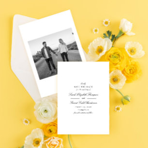 Tarjeta Clásica de Foto en Blanco y Negro Minimali