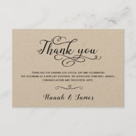 TARJETA CLÁSICA DE GRACIAS - PAPEL DE KRAFT