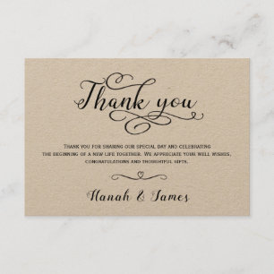 TARJETA CLÁSICA DE GRACIAS - PAPEL KRAFT