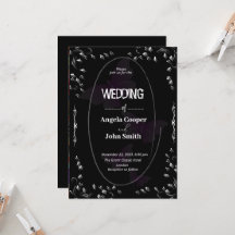 Tarjeta clásica de invitación a la boda en blanco