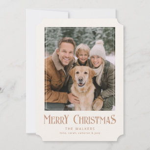 Tarjeta clásica de Navidad con foto