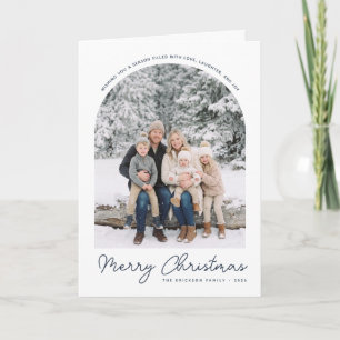 Tarjeta Clásica de Navidad con Foto en Arco Median
