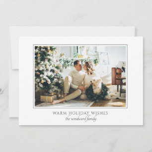 Tarjeta Clásica de Navidad con Foto Familiar