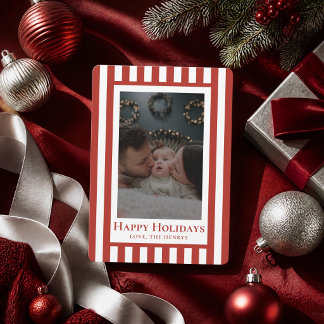 Tarjeta Clásica de Navidad con Foto y Mensaje Fami