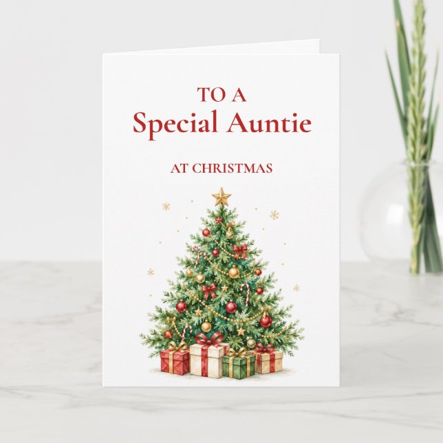 Tarjeta Clásica de Navidad para Tía (Anverso)