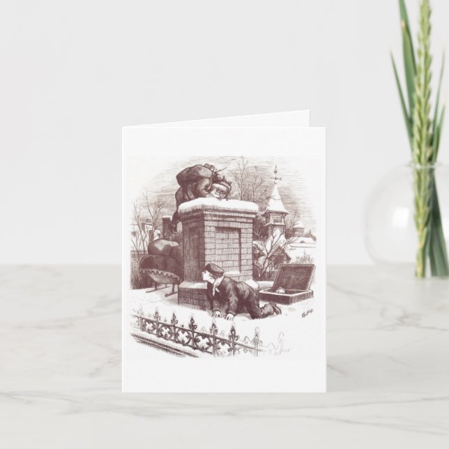 Tarjeta clásica de Navidades de tiras cómicas (Anverso)