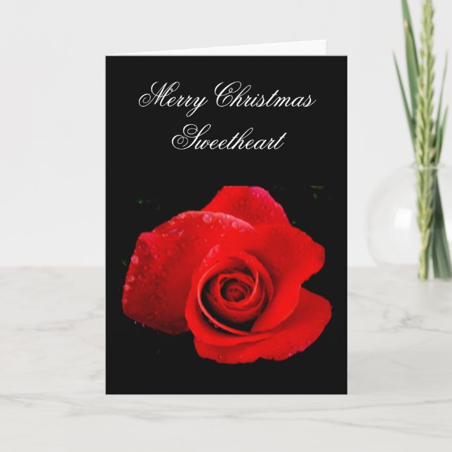 Tarjeta clásica de Navidades rojos románticos (Anverso)