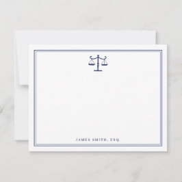 Tarjeta clásica de notas de abogado con escalas de