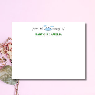 Tarjeta Clásica de Nube Bosque Verde para Guarderí