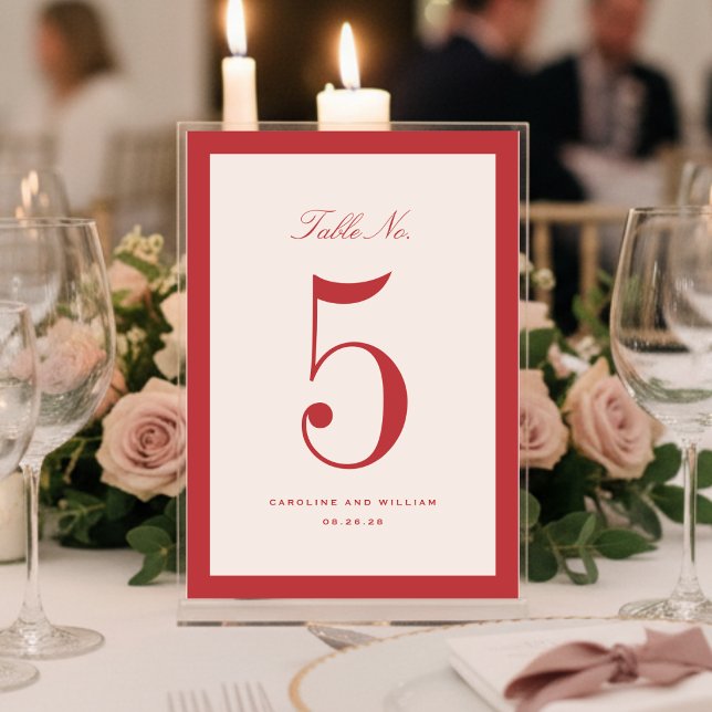 Tarjeta Clásica de Número de Mesa de Boda Eleganci (Subido por el creador)