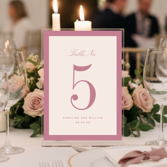 Tarjeta Clásica de Número de Mesa de Boda Eleganci (Subido por el creador)