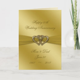Tarjeta Clásica de Oro para 50 Aniversario de Boda