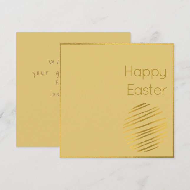 Tarjeta clásica de pascua de huevo de oro (Anverso / Reverso)