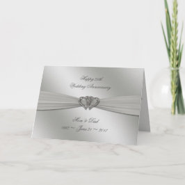Tarjeta clásica de plata para bodas de plata, 25º 
