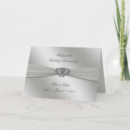 Tarjeta clásica de plata para bodas de plata, 25º 