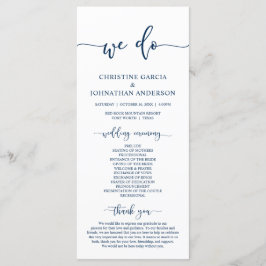 Tarjeta clásica de programa de bodas